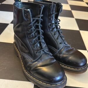 Dr. Martens 1460 Black Combat Boots – 8-Eye, AirWair Sole, Size 11